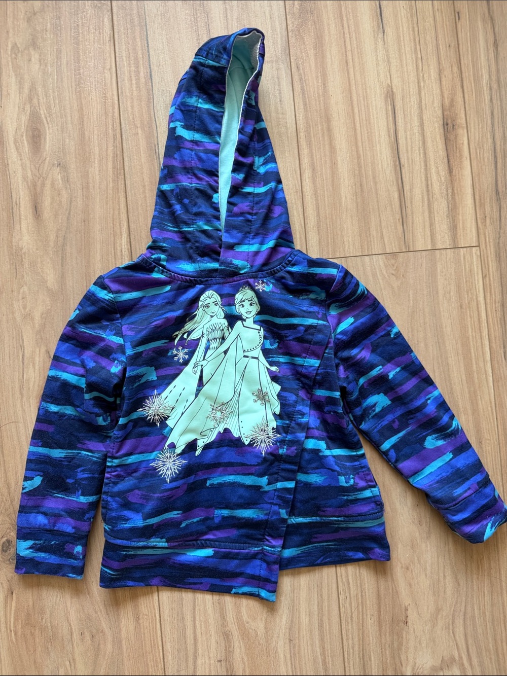 Disney Girls' Blue & Purple Frozen Hooded Pullover